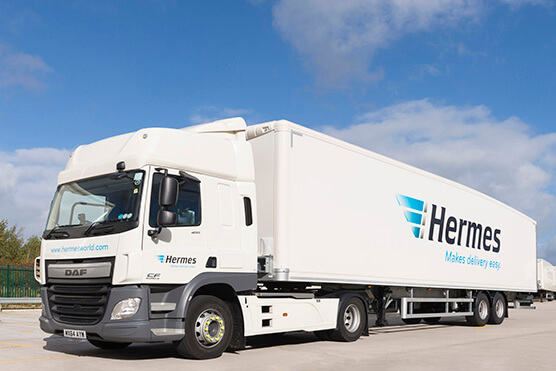 hermes transport delivery truck photography