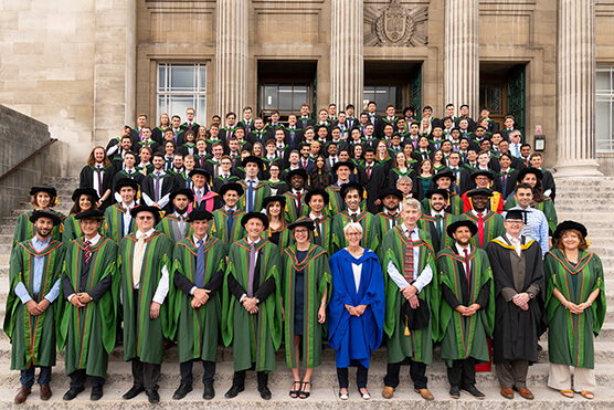 university graduation group photo